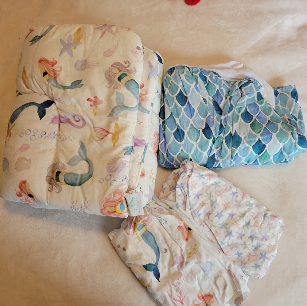 Unique Carousel Designs Mermaid Crib bedding with Comforter